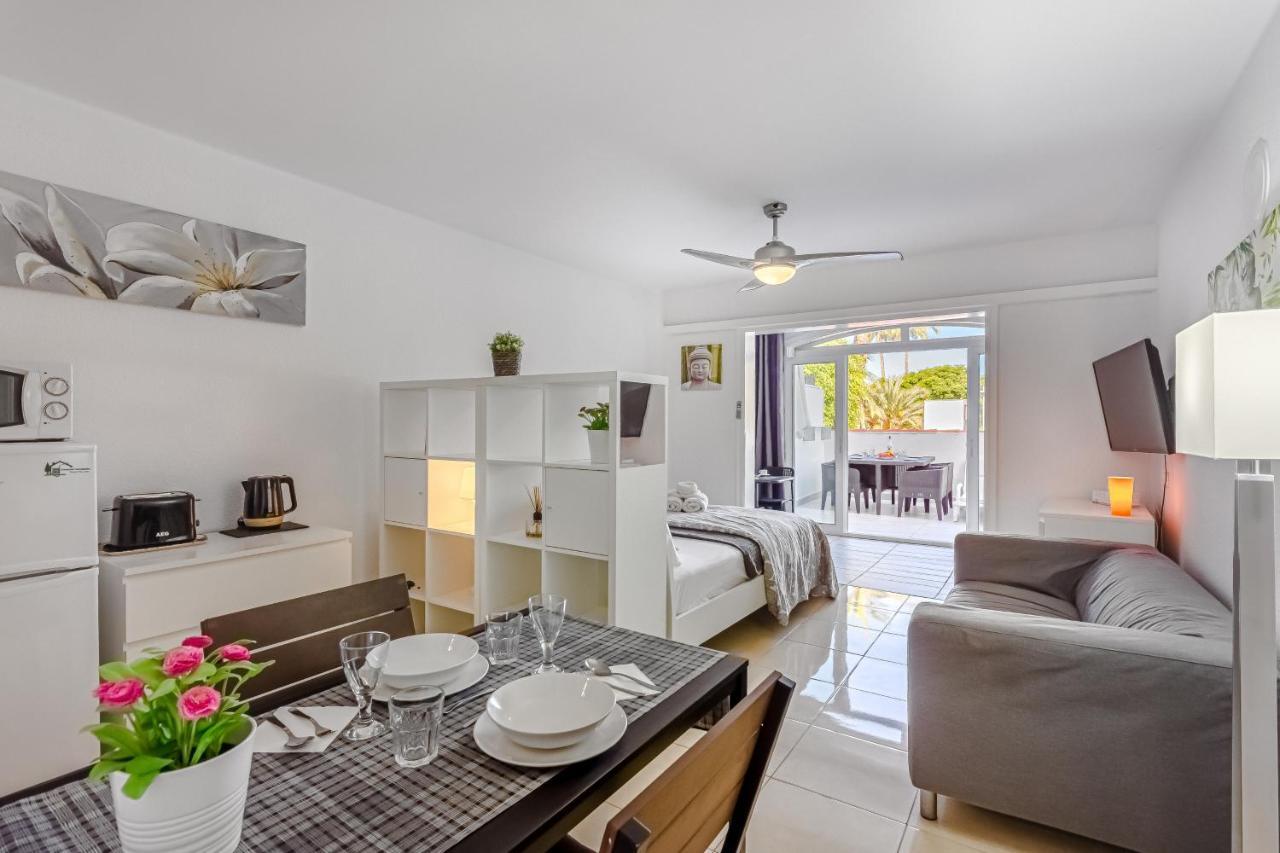 Fantastic Large Studio In Front Of Beach Heated Pool Wifi Arona  Kültér fotó
